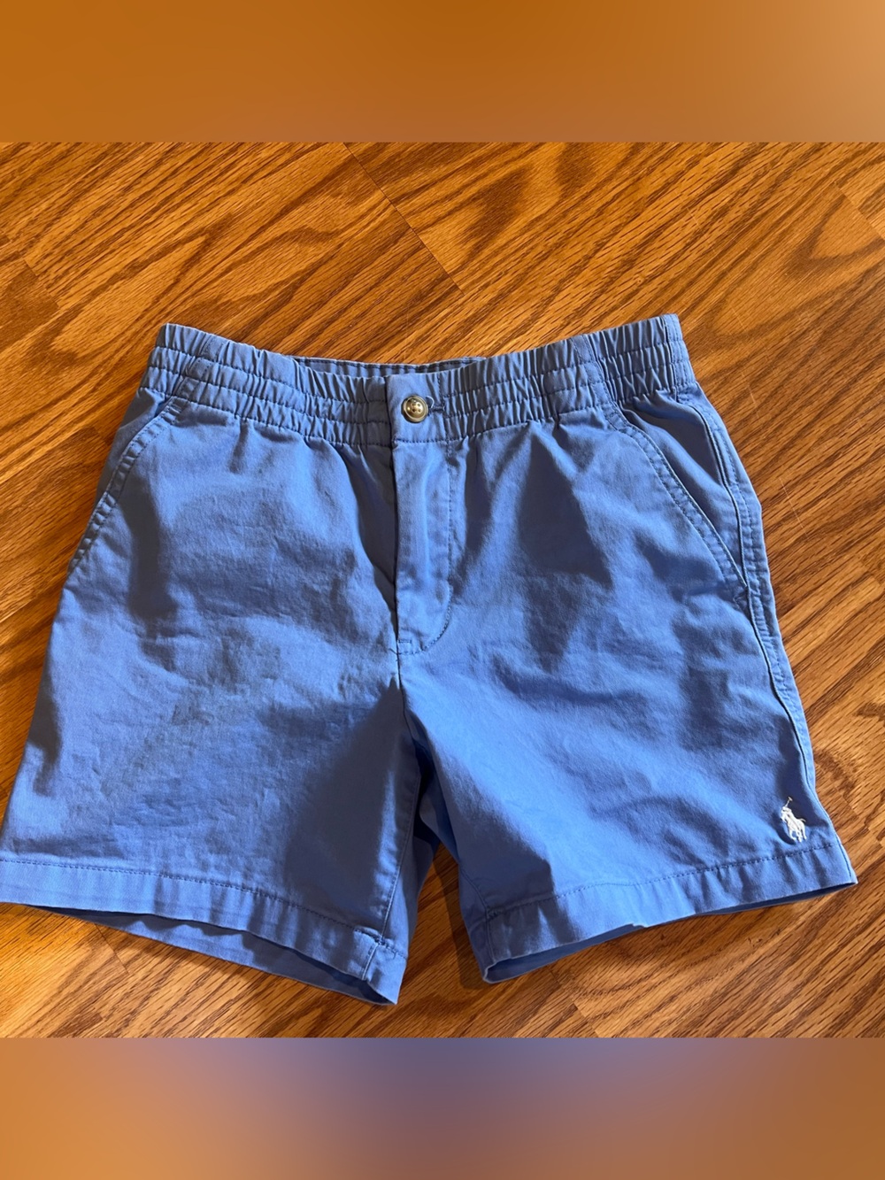 Polo by Ralph Lauren Light Blue Flat Front Elastic-Waist Shorts